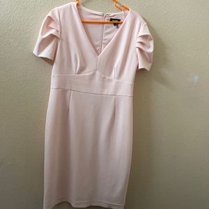 DKNY Womens V Neck Above the Knee Sheath Dress